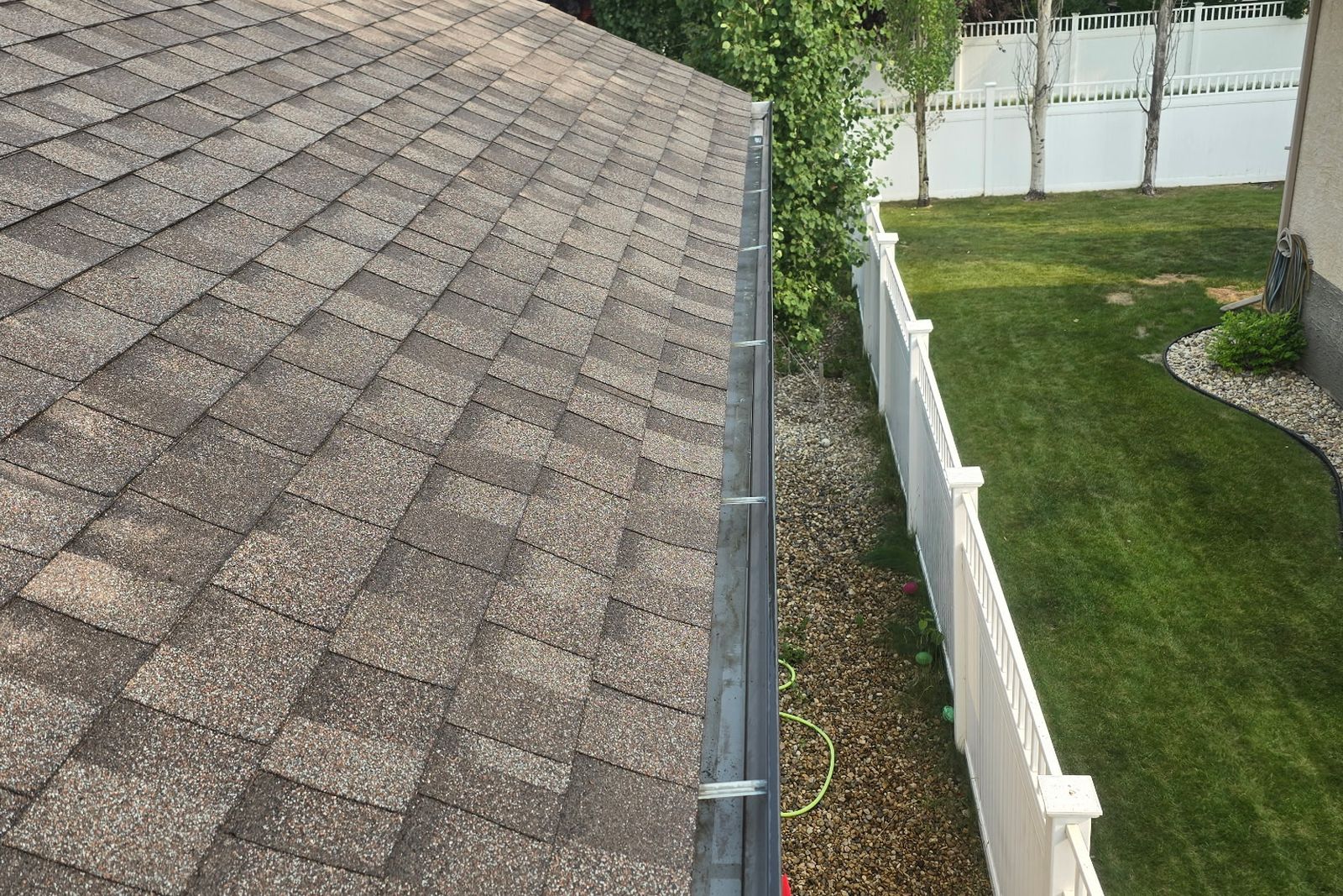 OutWest eavestrough cleaning, cleared gutter, Central Alberta